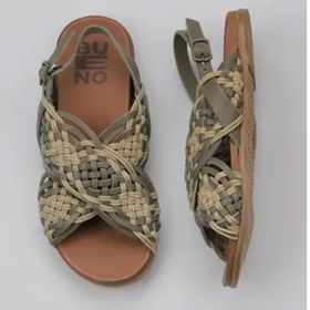 Bueno Shoes 01WU4248 Haki Deri Kadın Sandalet
