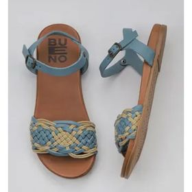 Bueno Shoes 01WU4250 Mavi Deri Kadın Sandalet
