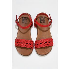 Bueno Shoes 01WU4251 Kırmızı Deri Kadın Düz Sandalet