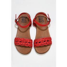 Bueno Shoes 01WU4251 Kırmızı Deri Kadın Düz Sandalet