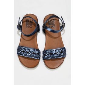 Bueno Shoes 01WU4251 Lacivert Parlak Deri Kadın Düz Sandalet