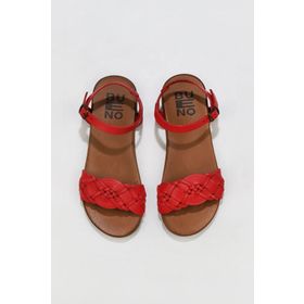 Bueno Shoes 01wu4262 Kırmızı Deri Düz Kadın Sandalet