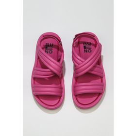 Bueno Shoes 01WU4619 Fuşya Deri Kadın Dolgu Topuklu Sandalet
