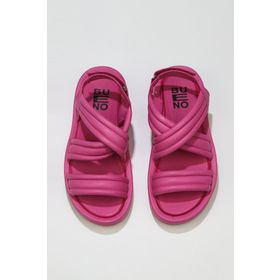 Bueno Shoes 01WU4619 Fuşya Deri Kadın Dolgu Topuklu Sandalet