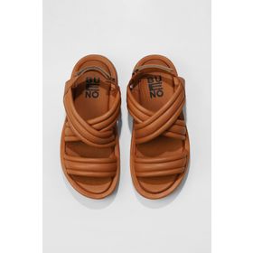 Bueno Shoes 01WU4619 Taba Deri Kadın Dolgu Topuklu Sandalet