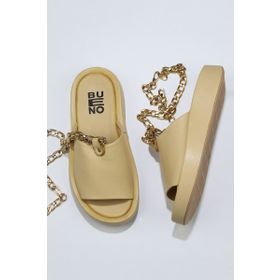 Bueno Shoes 01WU4637 Sarı Deri Kadın Sandalet