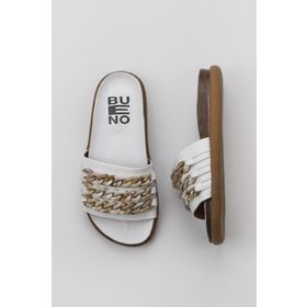 Bueno Shoes 01WU4708 Beyaz Deri Kadın Düz Terlik