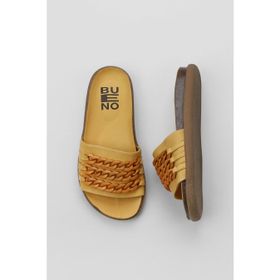 Bueno Shoes 01WU4708 Sarı Deri Kadın Düz Terlik