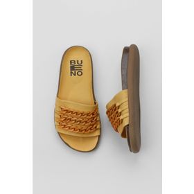 Bueno Shoes 01WU4708 Sarı Deri Kadın Düz Terlik