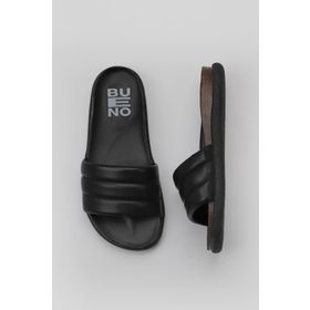 Bueno Shoes 01WU4710 Siyah Deri Kadın Düz Terlik