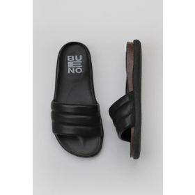 Bueno Shoes 01WU4710 Siyah Deri Kadın Düz Terlik