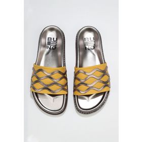 Bueno Shoes 01wu5828 Sarı Multi Deri Düz Kadın Terlik