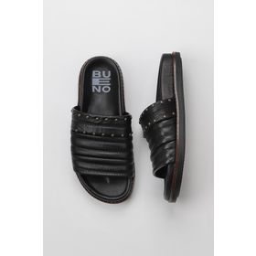 Bueno Shoes 01WU5829 Siyah Deri Kadın Düz Terlik