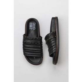 Bueno Shoes 01WU5829 Siyah Deri Kadın Düz Terlik