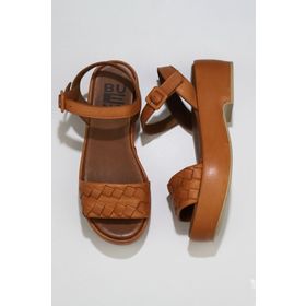 Bueno Shoes 01wu6000 Taba Deri Dolgu Topuklu Kadın Sandalet