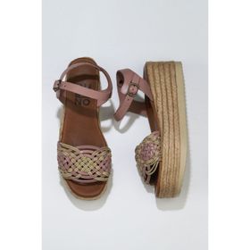 Bueno Shoes 01WU6109 Pudra Deri Kadın Dolgu Topuklu Sandalet