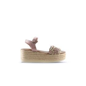 Bueno Shoes 01WU6109 Pudra Deri Kadın Dolgu Topuklu Sandalet