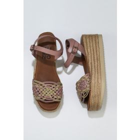 Bueno Shoes 01WU6109 Pudra Deri Kadın Dolgu Topuklu Sandalet