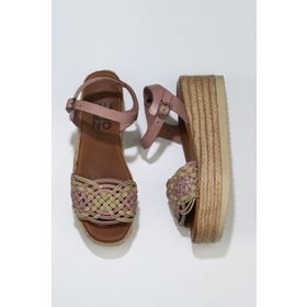 Bueno Shoes 01WU6109 Pudra Deri Kadın Dolgu Topuklu Sandalet