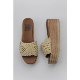 Bueno Shoes 01WU6118 Sarı Deri Kadın Espadril Terlik