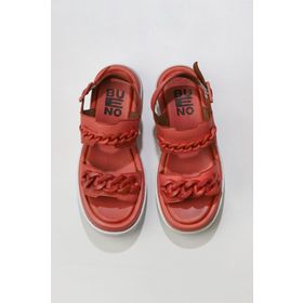 Bueno Shoes 01WU7300 Beyaz Deri Kadın Dolgu Topuklu Sandalet