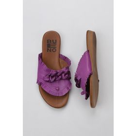 Bueno Shoes 01WU7408 Lila Deri Kadın Parmak Arası Terlik