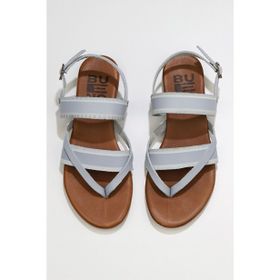 Bueno Shoes 01WU7423 Mavi Deri Kadın Parmak Arası Sandalet