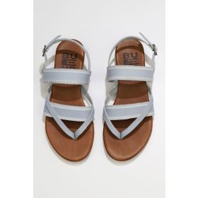 Bueno Shoes 01WU7423 Mavi Deri Kadın Parmak Arası Sandalet