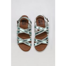Bueno Shoes 01WU7425 Yeşil Parlak Deri Kadın Düz Sandalet