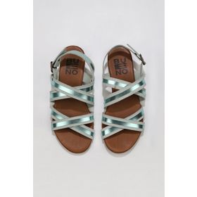 Bueno Shoes 01WU7425 Yeşil Parlak Deri Kadın Düz Sandalet