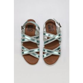 Bueno Shoes 01WU7425 Yeşil Parlak Deri Kadın Düz Sandalet