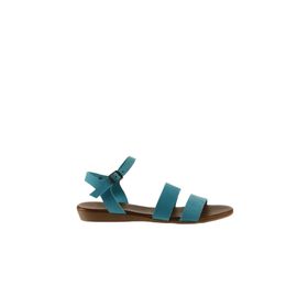Bueno Shoes 01WU7436 Turkuaz Nubuk Kadın Düz Sandalet