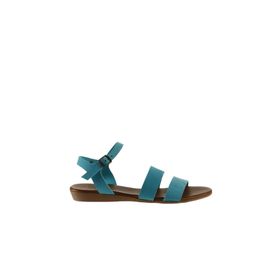 Bueno Shoes 01WU7436 Turkuaz Nubuk Kadın Düz Sandalet
