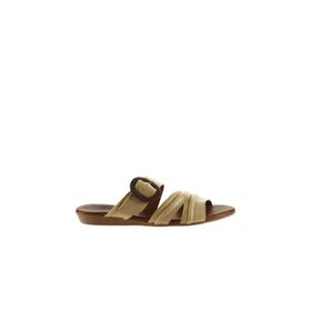 Bueno Shoes 01WU7438 Sarı Deri Düz Kadın Terlik