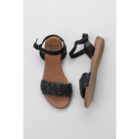 Bueno Shoes 01WU7450 Siyah Deri Kadın Sandalet
