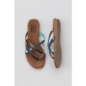 Bueno Shoes 01WU7458 Bej Multi Deri Kadın Parmak Arası Terlik