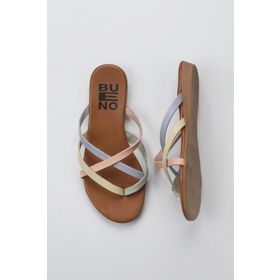 Bueno Shoes 01WU7458 Haki Multi Deri Kadın Parmak Arası Terlik