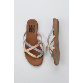Bueno Shoes 01WU7458 Haki Multi Deri Kadın Parmak Arası Terlik