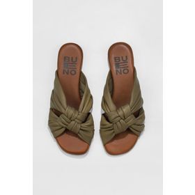Bueno Shoes 01WU8800 Yeşil Deri Kadın Düz Terlik