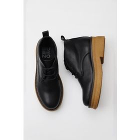Bueno Shoes 01WV0200 Siyah Deri Kadın Dolgu Topuklu Bot