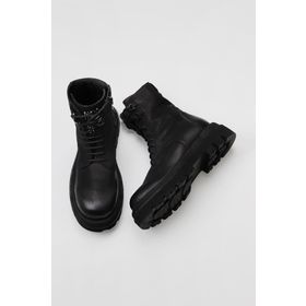 Bueno Shoes 01WV1000 Siyah Nubuk Dolgu Topuklu Kadın Bot