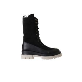 Bueno Shoes 01WV2901 Siyah Deri Süet Dolgu Topuklu Kadın Bot