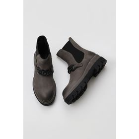 Bueno Shoes 01WV2910 Koyu Gri Nubuk Topuklu Kadın Bot