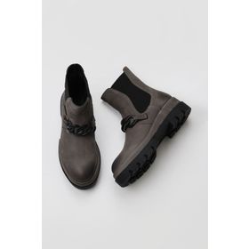 Bueno Shoes 01WV2910 Koyu Gri Nubuk Topuklu Kadın Bot