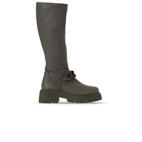 Bueno Shoes 01WV3119 Haki Deri Kadın Çizme