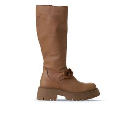 Bueno Shoes 01WV3119 Taba Açık Deri Kadın Çizme