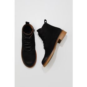 Bueno Shoes 01WV6002 Siyah Nubuk Düz Kadın Bot