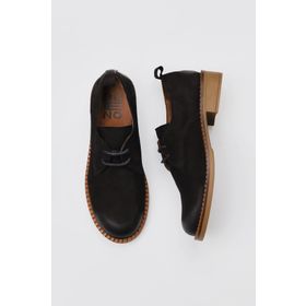 Bueno Shoes 01WV6003 Siyah Nubuk Kadın Az Topuklu Ayakkabı