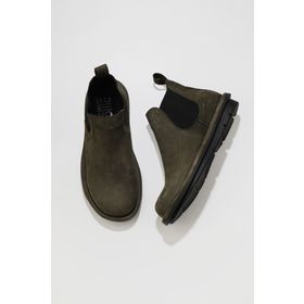Bueno Shoes 01WV7500 Haki Koyu Nubuk Düz Kadın Bot