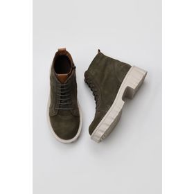 Bueno Shoes 01WV9000 Haki Süet Kadın Topuklu Bot